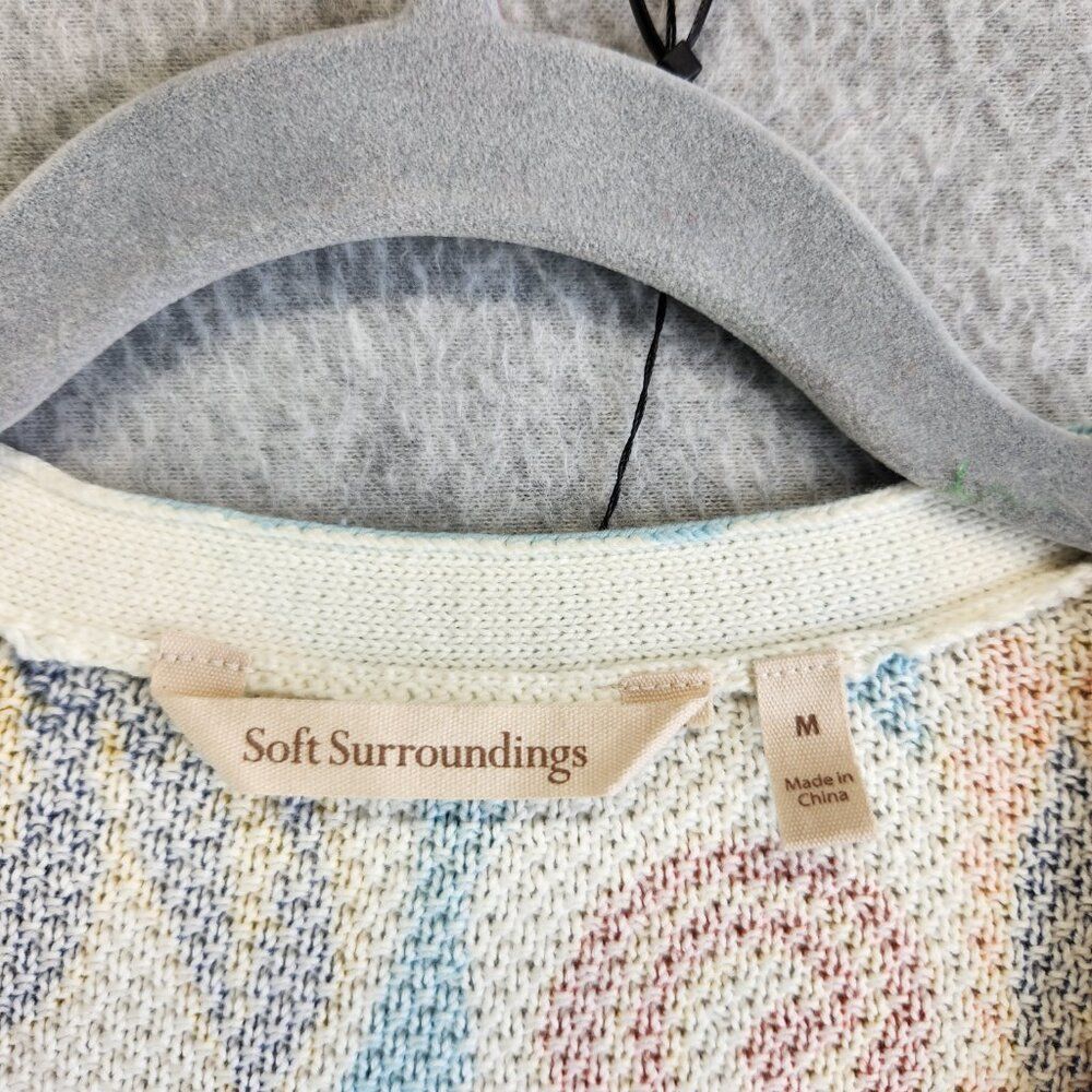 Soft Surroundings Sweater Womens M Chambray Paisley Marin Cardigan Midi Tunic - Picture 10 of 13